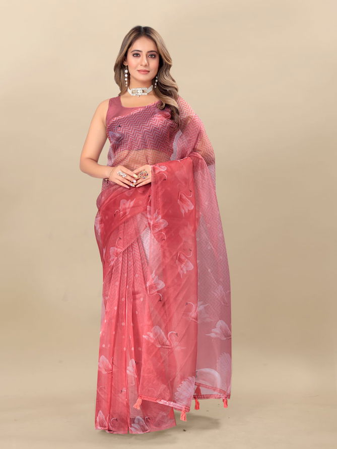 Shree Radha Raman Organza Printed Sarees Catalog